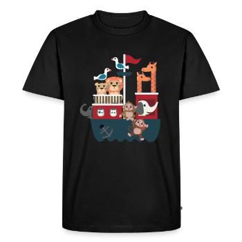 Noah's Ark with animals - Men's Premium Organic T-Shirt - black - Front - Nico (187cm)