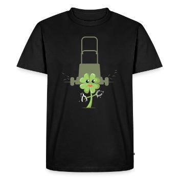 Un trèfle est fauché - T-shirt Premium bio Homme - noir - Devant - Nico (187cm)