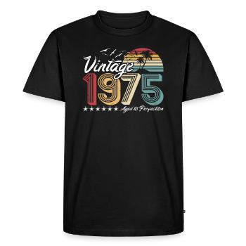 Retro Vintage 1975 - 45e anniversaire - T-shirt Premium bio Homme - noir - Devant - Nico (187cm)