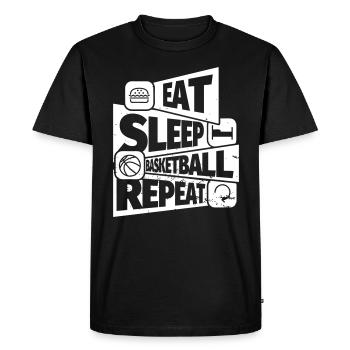 Basketball funny saying: Eat, Sleep - Men's Premium Organic T-Shirt - black - Front - Nico (187cm)