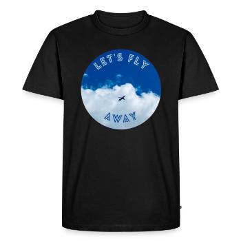 Envolons-nous, le thème avec l’avion dans le ciel. aviation - T-shirt Premium bio Homme - noir - Devant - Nico (187cm)