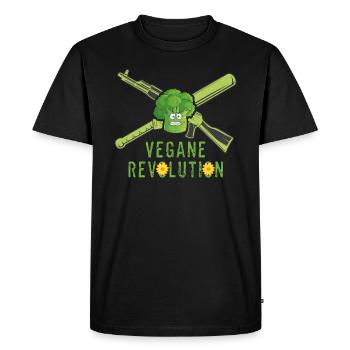 Révolution végane - T-shirt Premium bio Homme - noir - Devant - Nico (187cm)