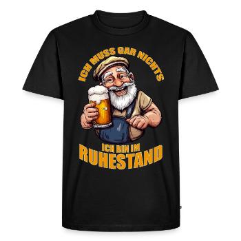 Rentner Ich muss gar nichts Rente 2025 Ruhestand - Männer Premium Bio T-Shirt - Schwarz - Vorne - Nico (187cm)