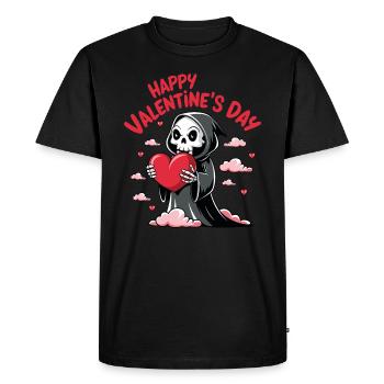 faucheuse amoureuse avec coeur - T-shirt Premium bio Homme - noir - Devant - Nico (187cm)