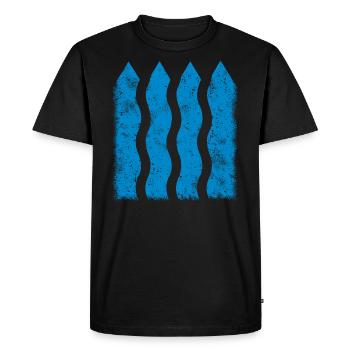 Blue Lines - Deco Ornament - Men's Premium Organic T-Shirt - black - Front - Nico (187cm)