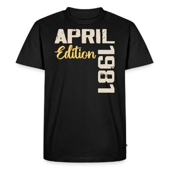 Birthday 43 Years April 1981 Birthday Gift - Men's Premium Organic T-Shirt - black - Front - Nico (187cm)