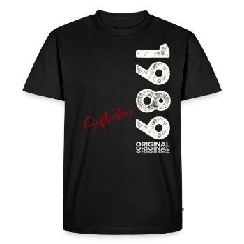 35ème Anniversaire Millésime Septembre 1989 Millésime 89 - T-shirt Premium bio Homme - noir - Devant - Nico (187cm)