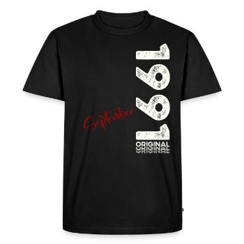 33e anniversaire Légende Septembre 1991 Volume 91 - T-shirt Premium bio Homme - noir - Devant - Nico (187cm)