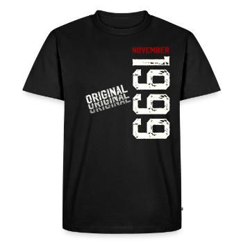 25th Birthday Original November 1999 Volume 99 - Men's Premium Organic T-Shirt - black - Front - Nico (187cm)