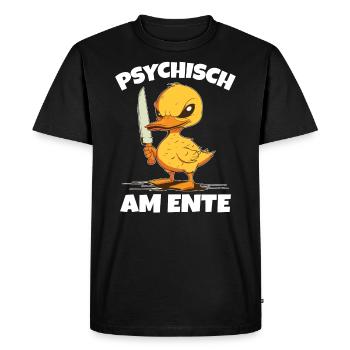 Psychiquement sur le canard - T-shirt Premium bio Homme - noir - Devant - Nico (187cm)