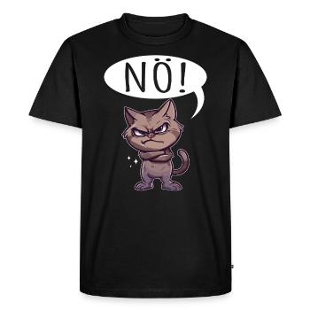 Nope Cat - Men's Premium Organic T-Shirt - black - Front - Nico (187cm)