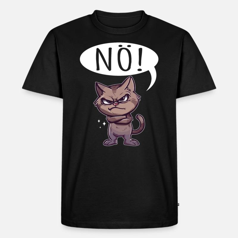 Nö Katze - Männer Premium Bio T-Shirt - Schwarz