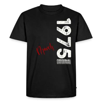 50th Birthday Gift Husband Vintage March 1975 - Men's Premium Organic T-Shirt - black - Front - Nico (187cm)