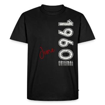 65ème Anniversaire Original Juin Millésime 1960 - T-shirt Premium bio Homme - noir - Devant - Nico (187cm)