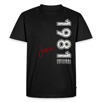 44e anniversaire Original June Né en 1981 - T-shirt Premium bio Homme - noir - Devant - Nico (187cm)