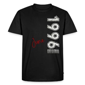 29ème Anniversaire Original Juin Millésime 1996 - T-shirt Premium bio Homme - noir - Devant - Nico (187cm)