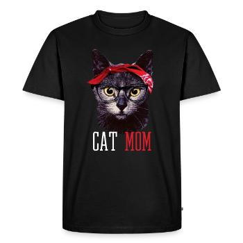 Chat Maman Chats Maman Babe Chatons Hipster - T-shirt Premium bio Homme - noir - Devant - Nico (187cm)