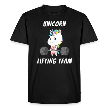 Unicorn Training Team Femmes Entraînement Gym Fitness - T-shirt Premium bio Homme - noir - Devant - Nico (187cm)