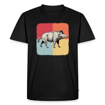 Cadeau de porcelet de sanglier domestique - T-shirt Premium bio Homme - noir - Devant - Nico (187cm)