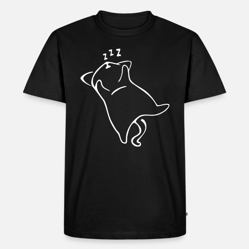 Schlafende Katze Süß - Männer Premium Bio T-Shirt - Schwarz