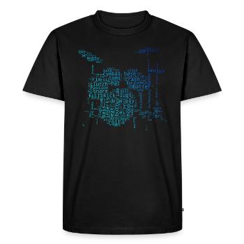 Tambour féminin - T-shirt Premium bio Homme - noir - Devant - Nico (187cm)