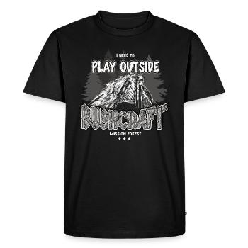 Bushcraft J’ai besoin de jouer à l’extérieur de l’abri extérieur - T-shirt Premium bio Homme - noir - Devant - Nico (187cm)