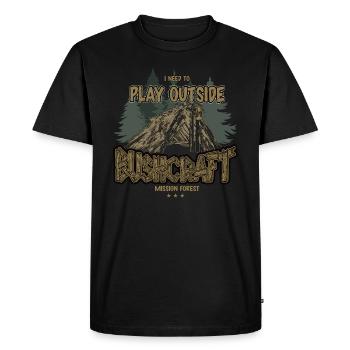 Bushcraft J’ai besoin de jouer à l’extérieur de l’abri extérieur - T-shirt Premium bio Homme - noir - Devant - Nico (187cm)