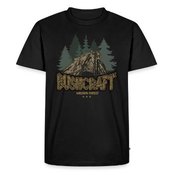 Abri extérieur de survie Bushcraft Adventure - T-shirt Premium bio Homme - noir - Devant - Nico (187cm)