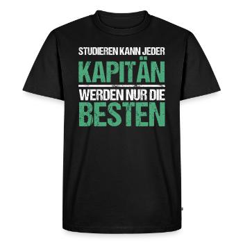 Tout le monde peut étudier - Captain Edition - T-shirt Premium bio Homme - noir - Devant - Nico (187cm)