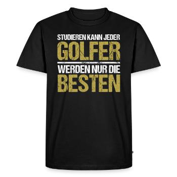 Tout le monde peut étudier - Édition Golfeur - T-shirt Premium bio Homme - noir - Devant - Nico (187cm)
