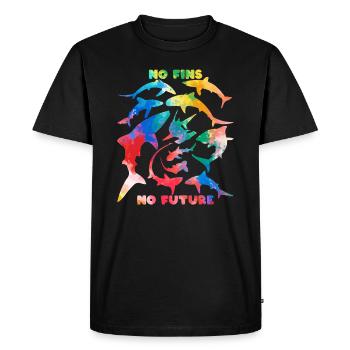 No fins no future Rainbow colors - Men's Premium Organic T-Shirt - black - Front - Nico (187cm)