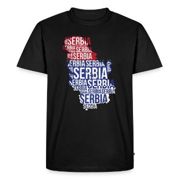 Serbie Serbie Serbie  - T-shirt Premium bio Homme - noir - Devant - Nico (187cm)