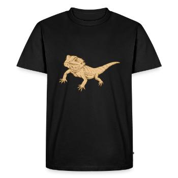 Dragon grillé reptile lézard Gecko alimentaire griller - T-shirt Premium bio Homme - noir - Devant - Nico (187cm)