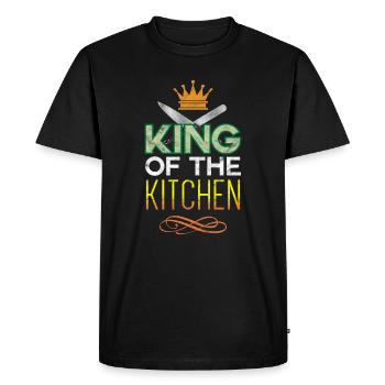 Chef Cooking King's Kitchen Gift Idea - Men's Premium Organic T-Shirt - black - Front - Nico (187cm)