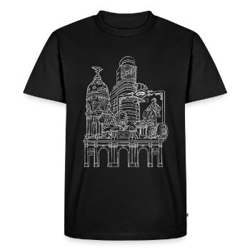 COLLAGE BLANC DE MADRID - T-shirt Premium bio Homme - noir - Devant - Nico (187cm)