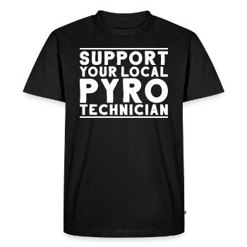 Pyrotechnicien Feux d’artifice Pyrotechnie Pyrotechnicien - T-shirt Premium bio Homme - noir - Devant - Nico (187cm)