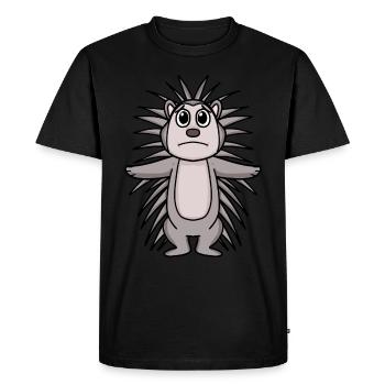 Porcupine Sad - Sad Porcupine - Men's Premium Organic T-Shirt - black - Front - Nico (187cm)
