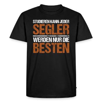 Tout le monde peut étudier - Segler Edition - T-shirt Premium bio Homme - noir - Devant - Nico (187cm)