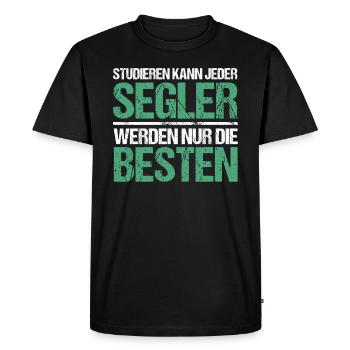 Tout le monde peut étudier - Segler Edition - T-shirt Premium bio Homme - noir - Devant - Nico (187cm)