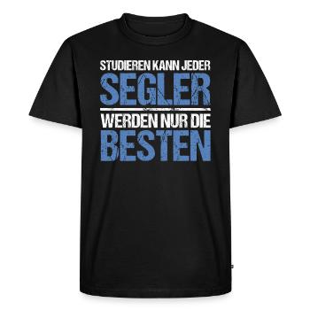 Tout le monde peut étudier - Segler Edition - T-shirt Premium bio Homme - noir - Devant - Nico (187cm)
