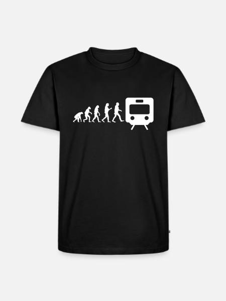 Zug U-Bahn - Männer Premium Bio T-Shirt - Schwarz