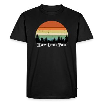 Happy Little Trees - Painter - Men's Premium Organic T-Shirt - black - Front - Nico (187cm)