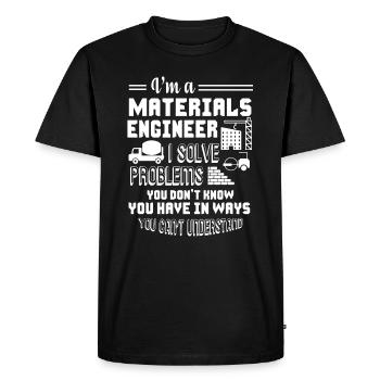 Ingénieur matériaux Je suis ingénieur matériaux - T-shirt Premium bio Homme - noir - Devant - Nico (187cm)