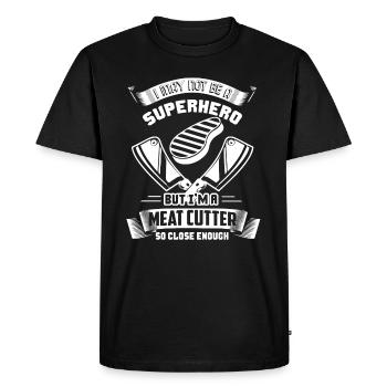 Coupe-viande Je suis un coupe-viande - T-shirt Premium bio Homme - noir - Devant - Nico (187cm)