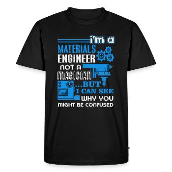 Ingénieur matériaux Je suis ingénieur matériaux - T-shirt Premium bio Homme - noir - Devant - Nico (187cm)