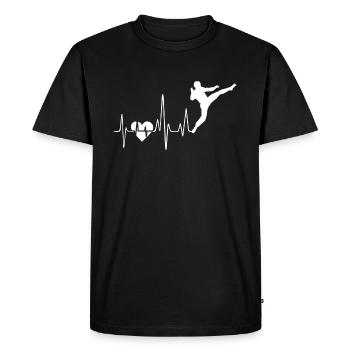 Battement de coeur de taekwondo taekwondo - T-shirt Premium bio Homme - noir - Devant - Nico (187cm)