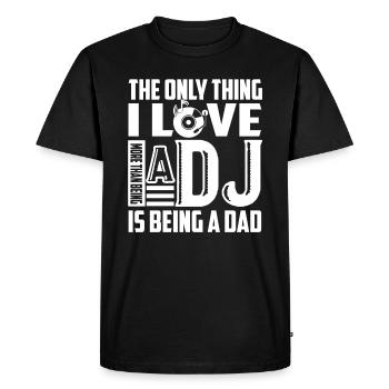 DJ DJ Dad - Men's Premium Organic T-Shirt - black - Front - Nico (187cm)