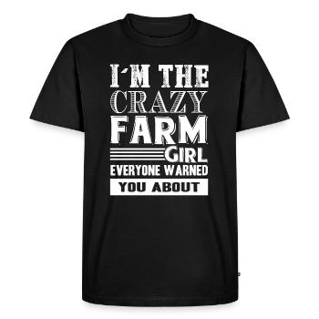 Fermier fou ferme fille - T-shirt Premium bio Homme - noir - Devant - Nico (187cm)