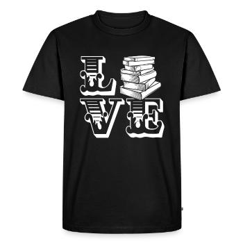 Livre Love Book - T-shirt Premium bio Homme - noir - Devant - Nico (187cm)