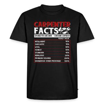 Carpenter Carpenter Facts - Men's Premium Organic T-Shirt - black - Front - Nico (187cm)